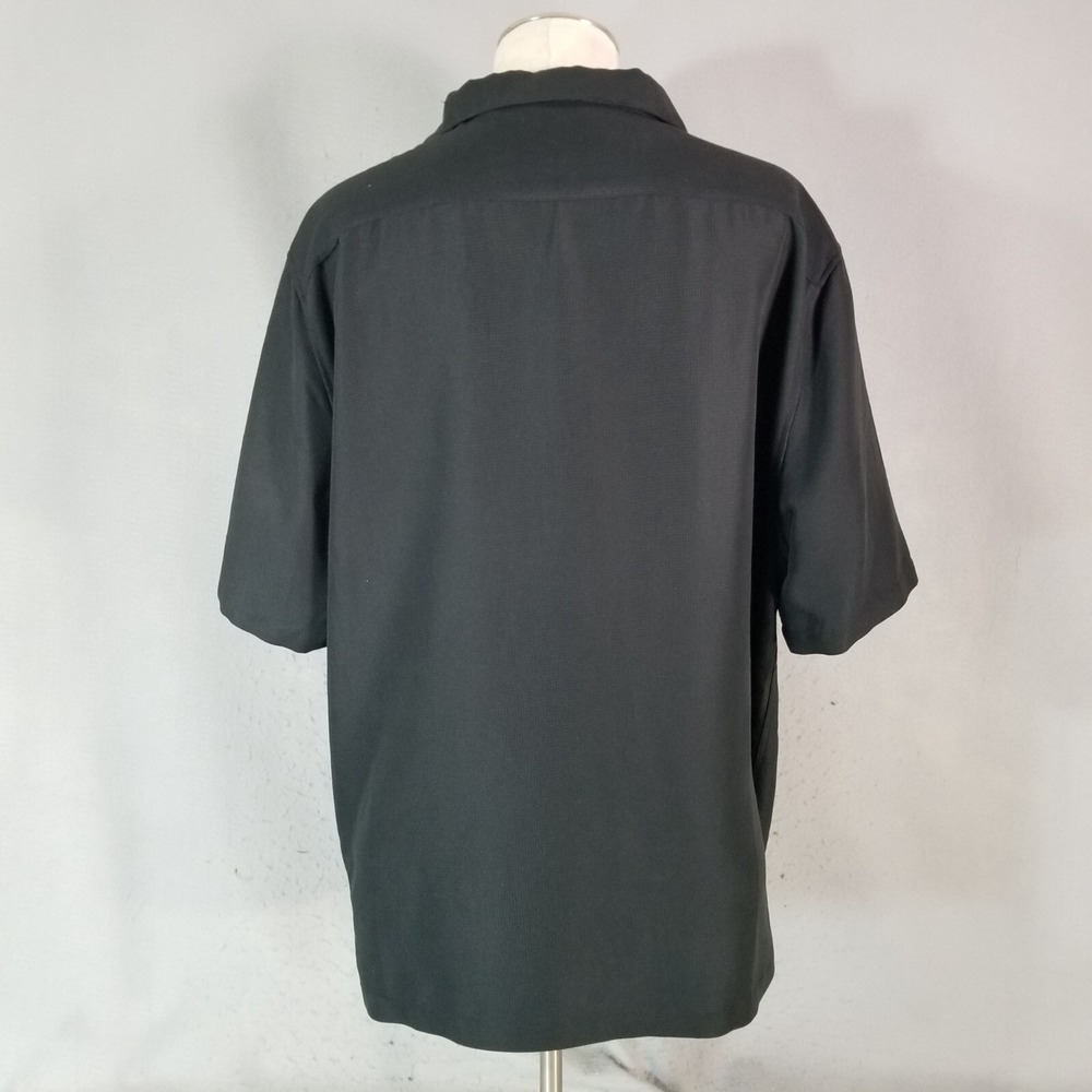 Batik Bay shirt men's 2XL XXL black embroidered Camp Lounge Hawaiian - Picture 7 of 11